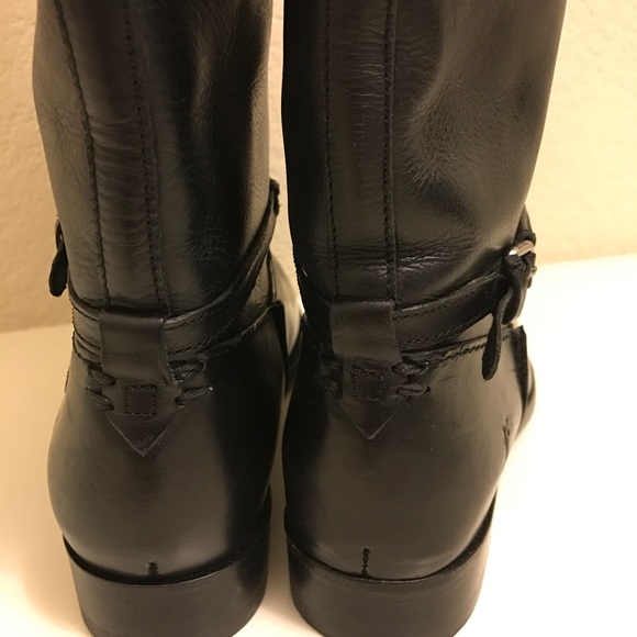 Frye Women Melissa Seam Leather Black Boots SZ6.5 - Picture 3 of 9